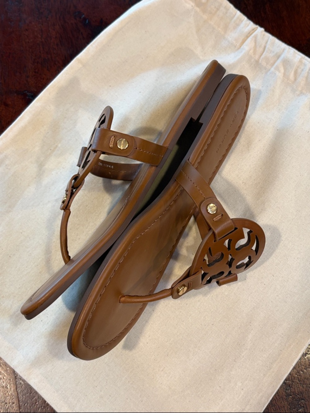 Tory Burch Miller Brown Leather Sandals size 8.5 NEW - Picture 8 of 9